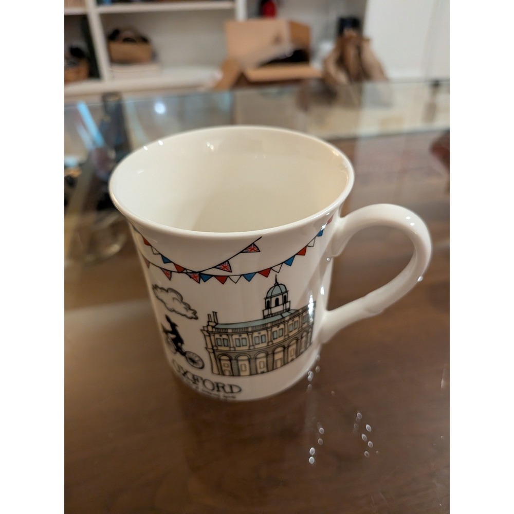 Elgate Oxford City of Dreaming Spires Souvenir Coffee Mug Bunting Bicycle